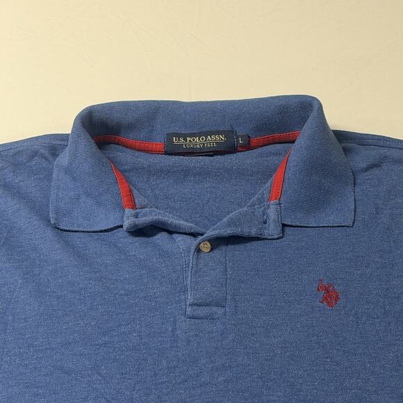 US Polo Assn. Polo Shirt, Royal Blue, Men's Size L, LUXURY FEEL - Picture 3 of 9